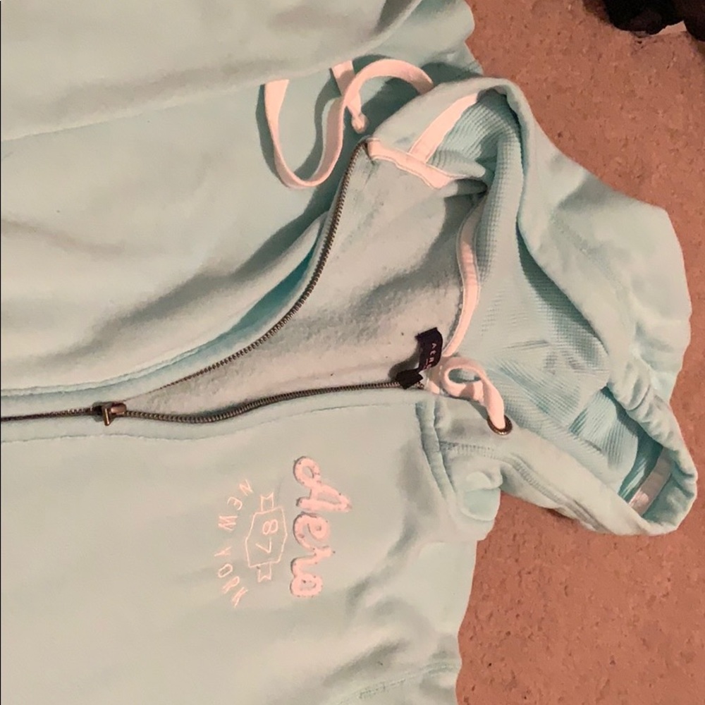 Tealish, Aeropostale hoodie.